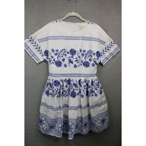 Shoshamma Amparo Linen Blend Embroidered A-Line Dress-Size 2-Cottagecore-Pockets